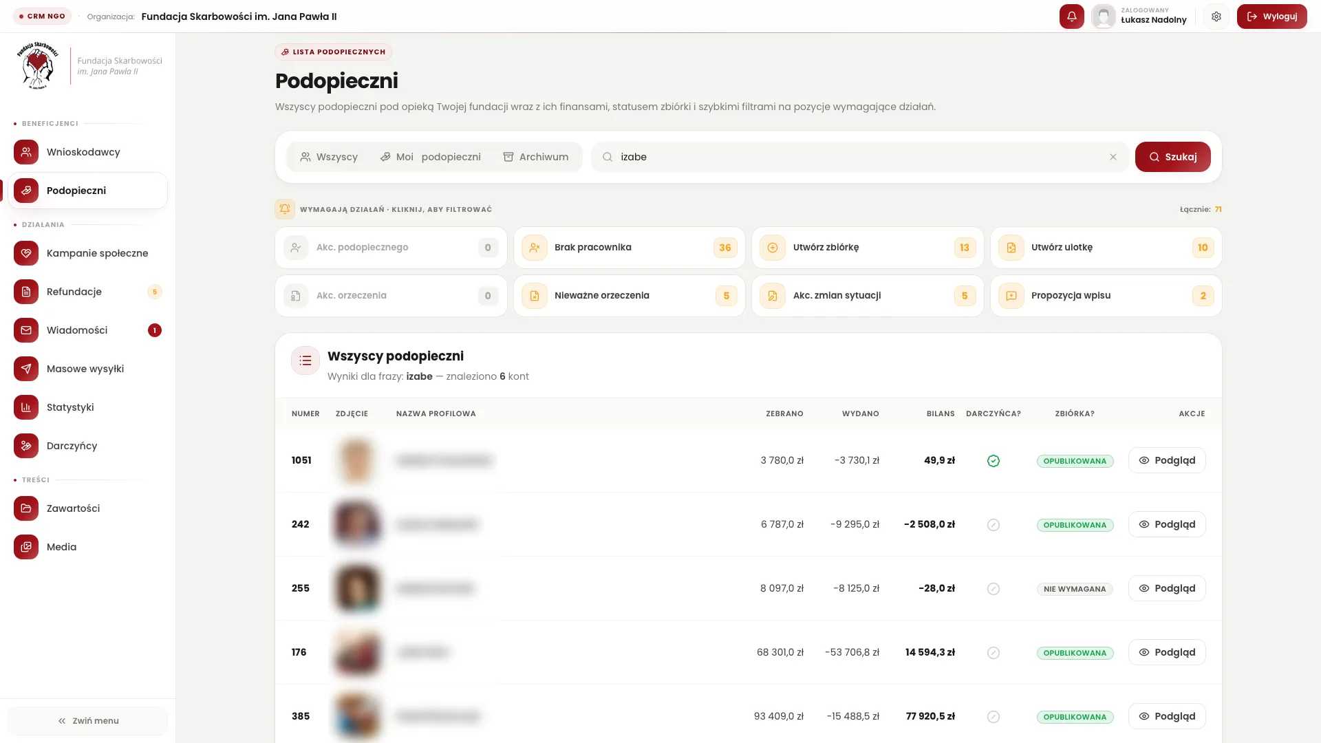 Aplikacja CRM NGO - zrzut 05