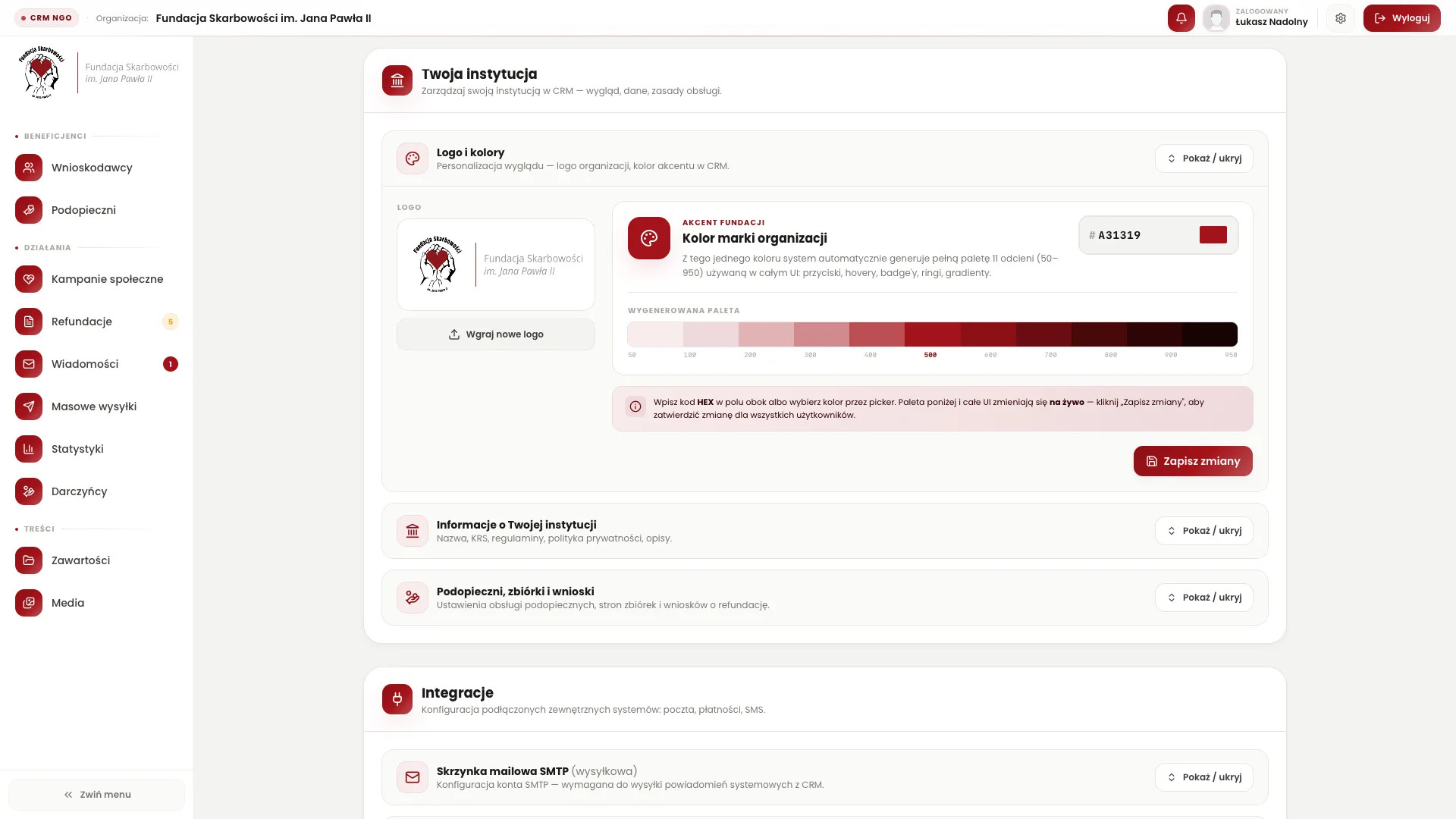 Aplikacja CRM NGO - zrzut 02