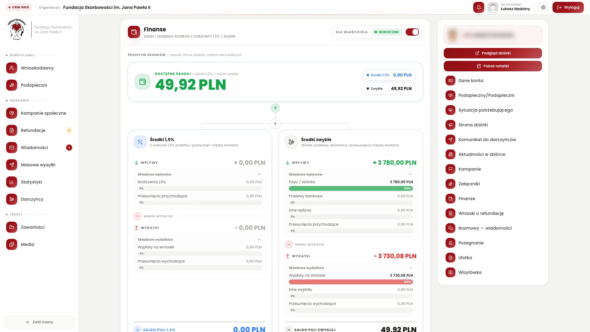 Aplikacja CRM NGO - zrzut 04