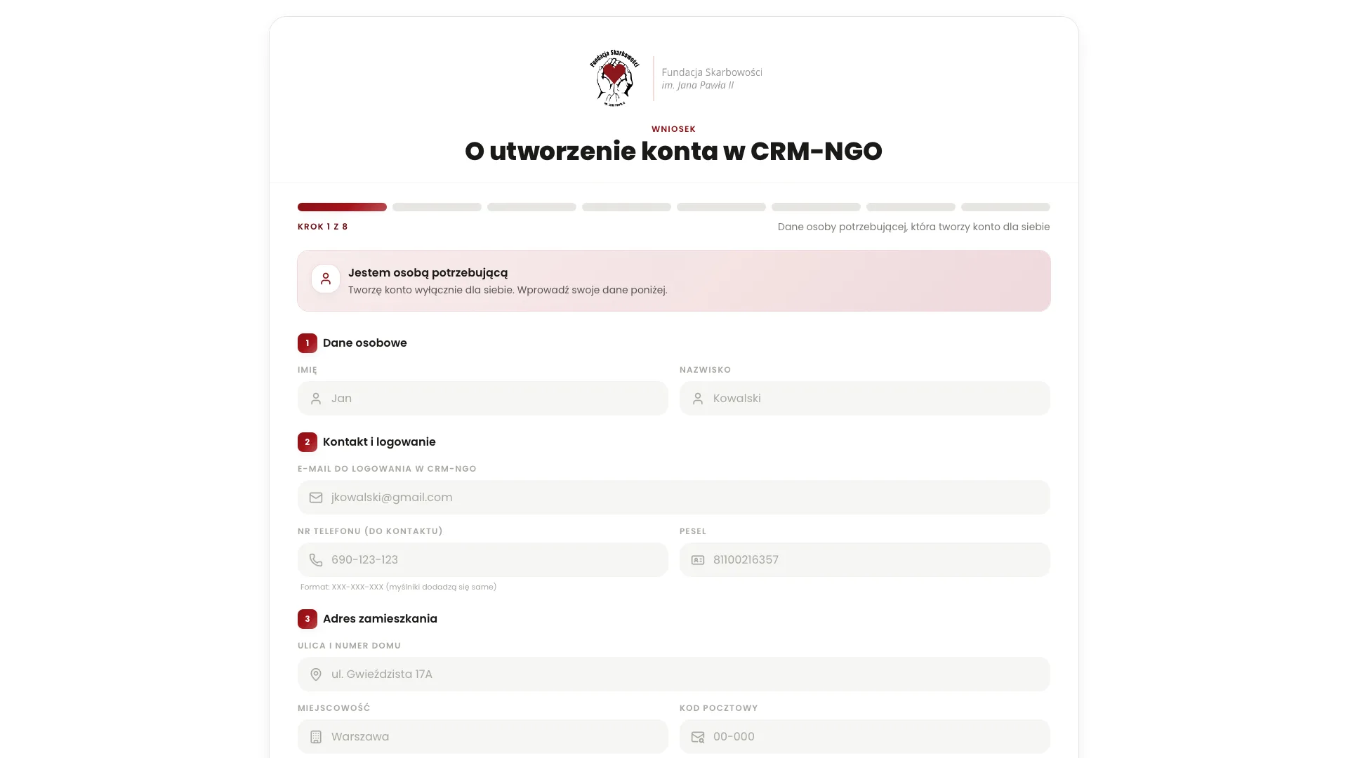 Aplikacja CRM NGO - zrzut 10